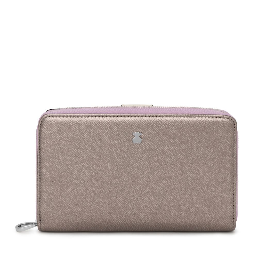 Billetera mediana plateada New Dubai Saffiano image number 0