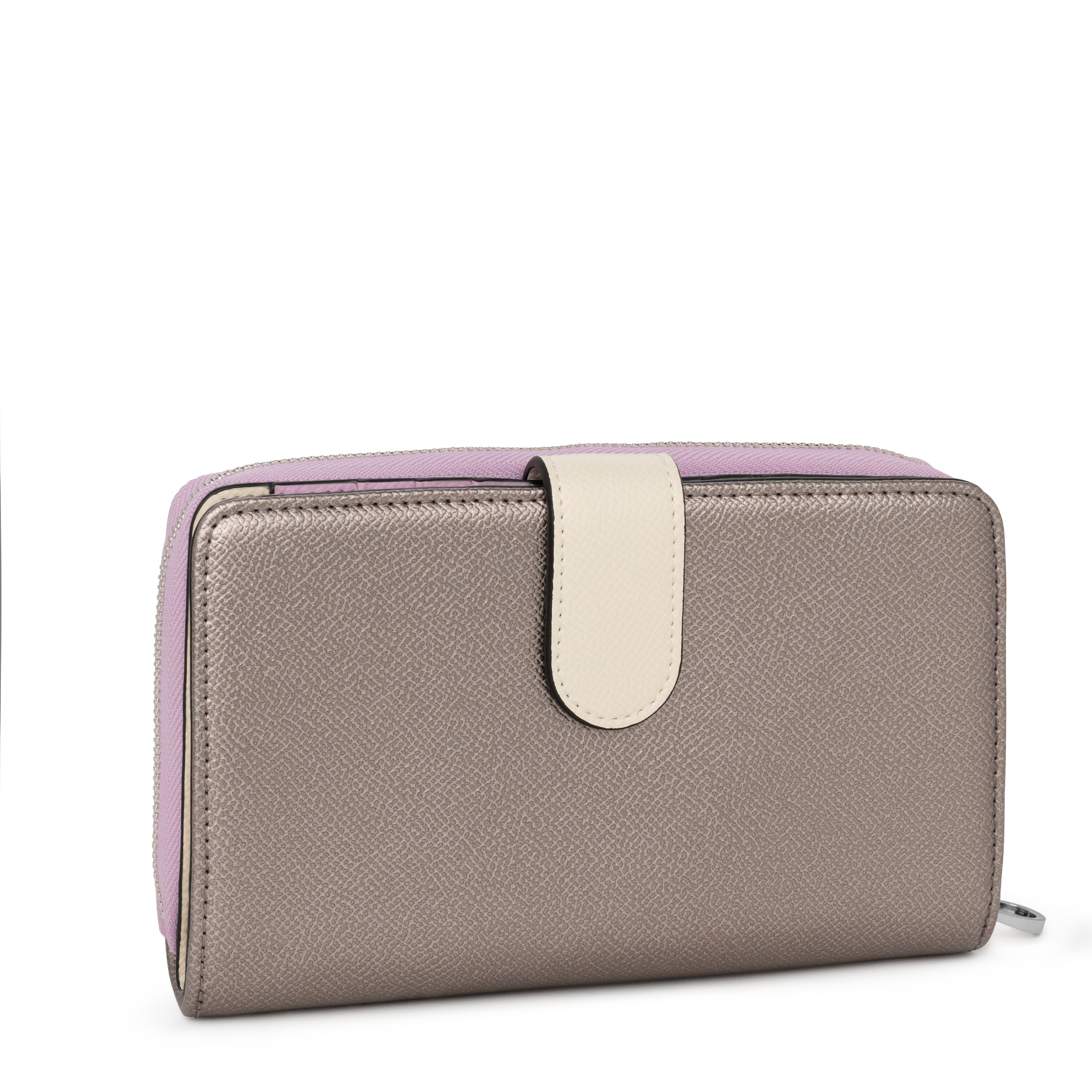 ウォシュレット Medium silver-colored New Dubai Saffiano Wallet | TOUS