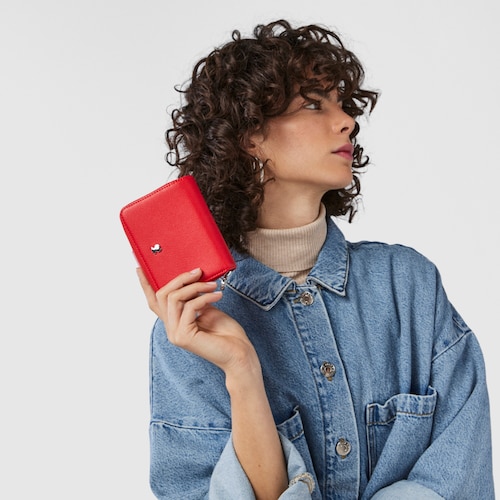 Billetera pequeña roja New Dubai Saffiano