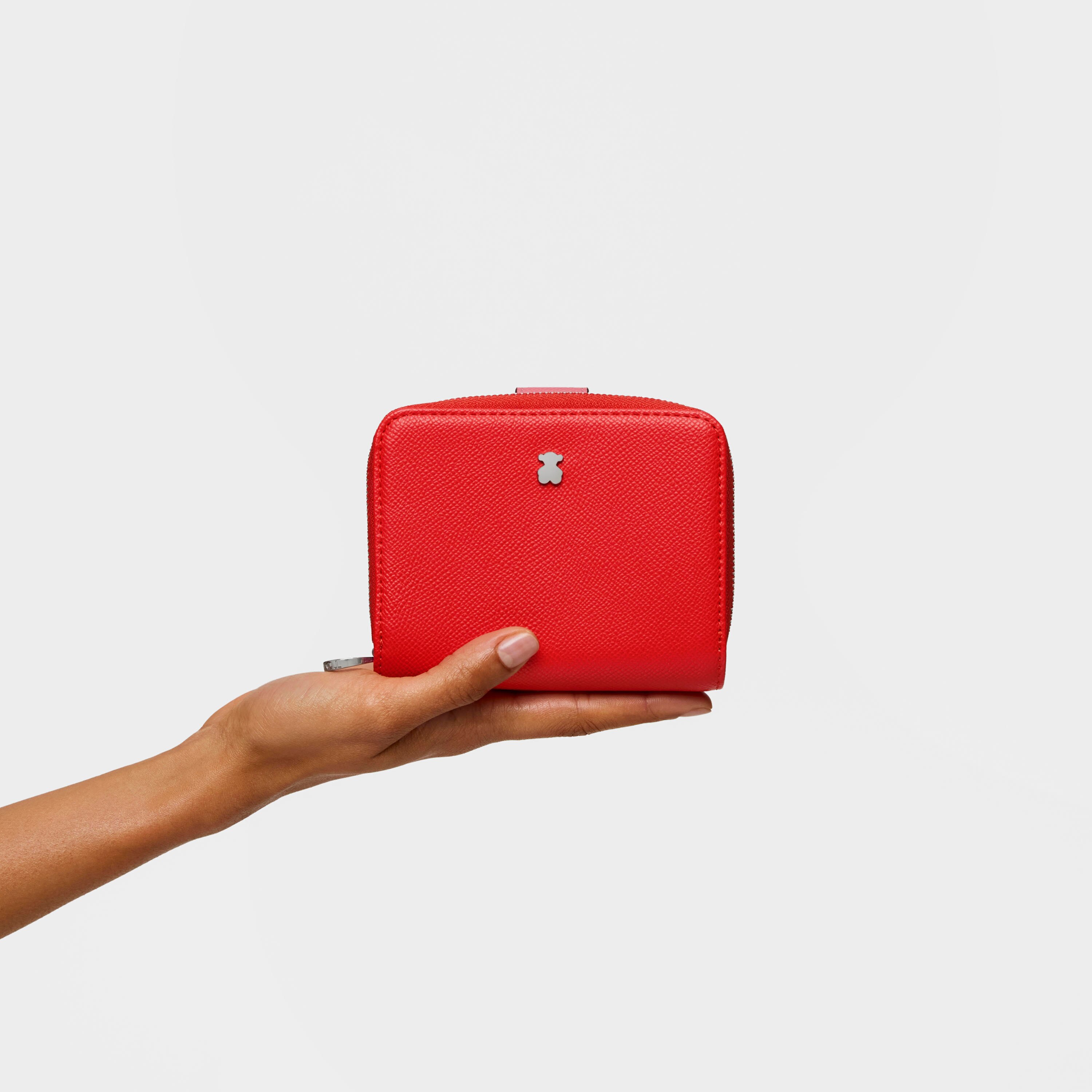 Small red New Dubai Saffiano Wallet