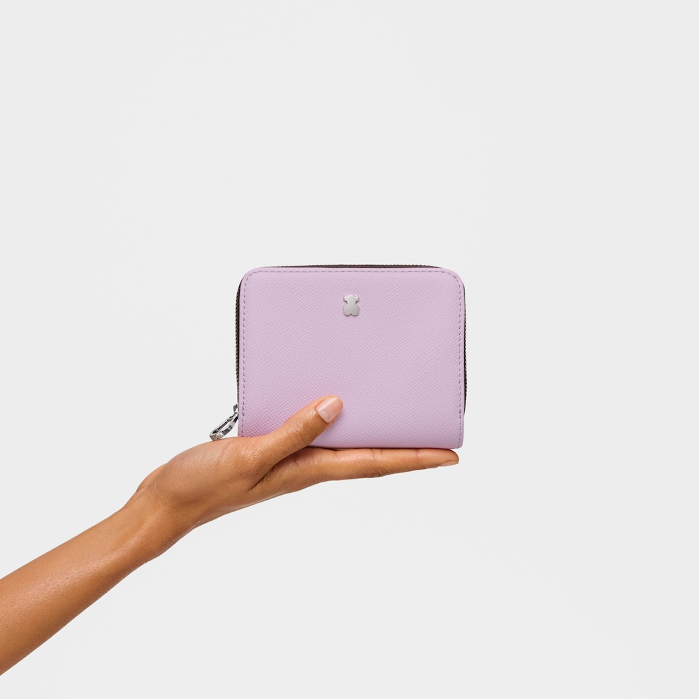 Small mauve New Dubai Saffiano Wallet