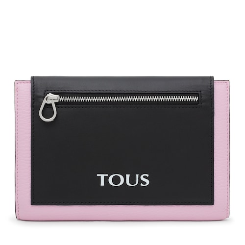 Średni fiołkowor&oacute;żowo-czarny sk&oacute;rzany portfel TOUS Empire