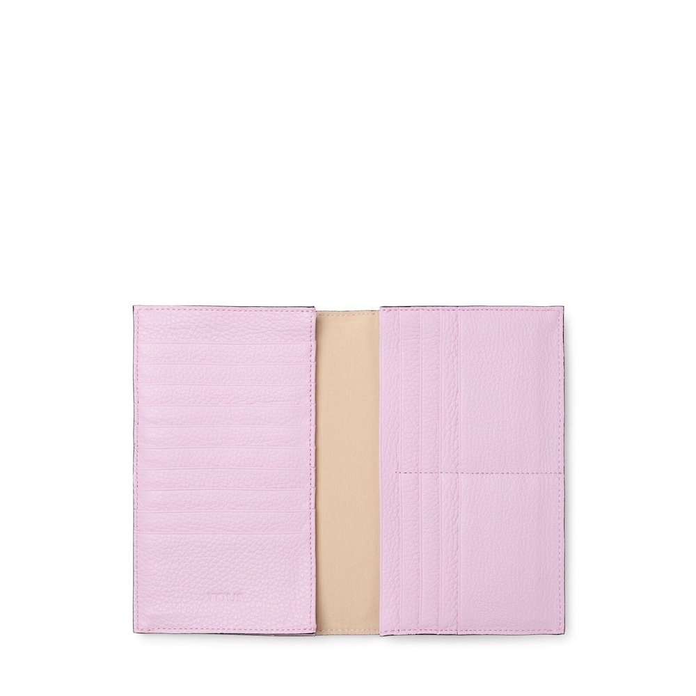 Średni fiołkowor&oacute;żowo-czarny sk&oacute;rzany portfel TOUS Empire