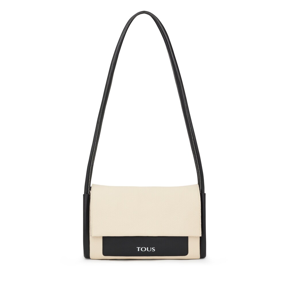 Medium beige and black leather TOUS Empire Crossbody bag image number 0