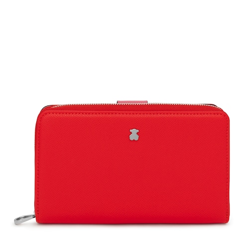 Billetera mediana roja New Dubai Saffiano