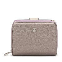 Billetera pequeña plateada New Dubai Saffiano