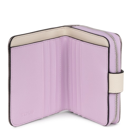 Billetera pequeña plateada New Dubai Saffiano