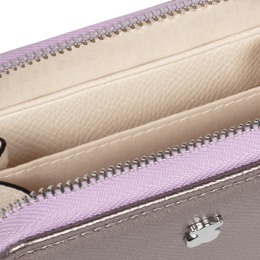 Monedero mediano plateado New Dubai Saffiano image number 2