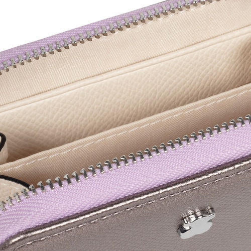 Monedero mediano plateado New Dubai Saffiano