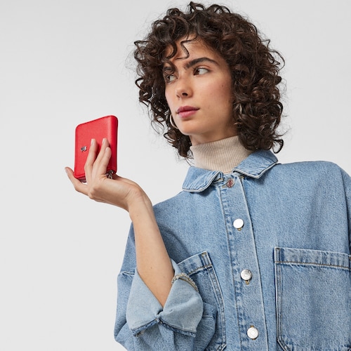 Monedero mediano rojo New Dubai Saffiano