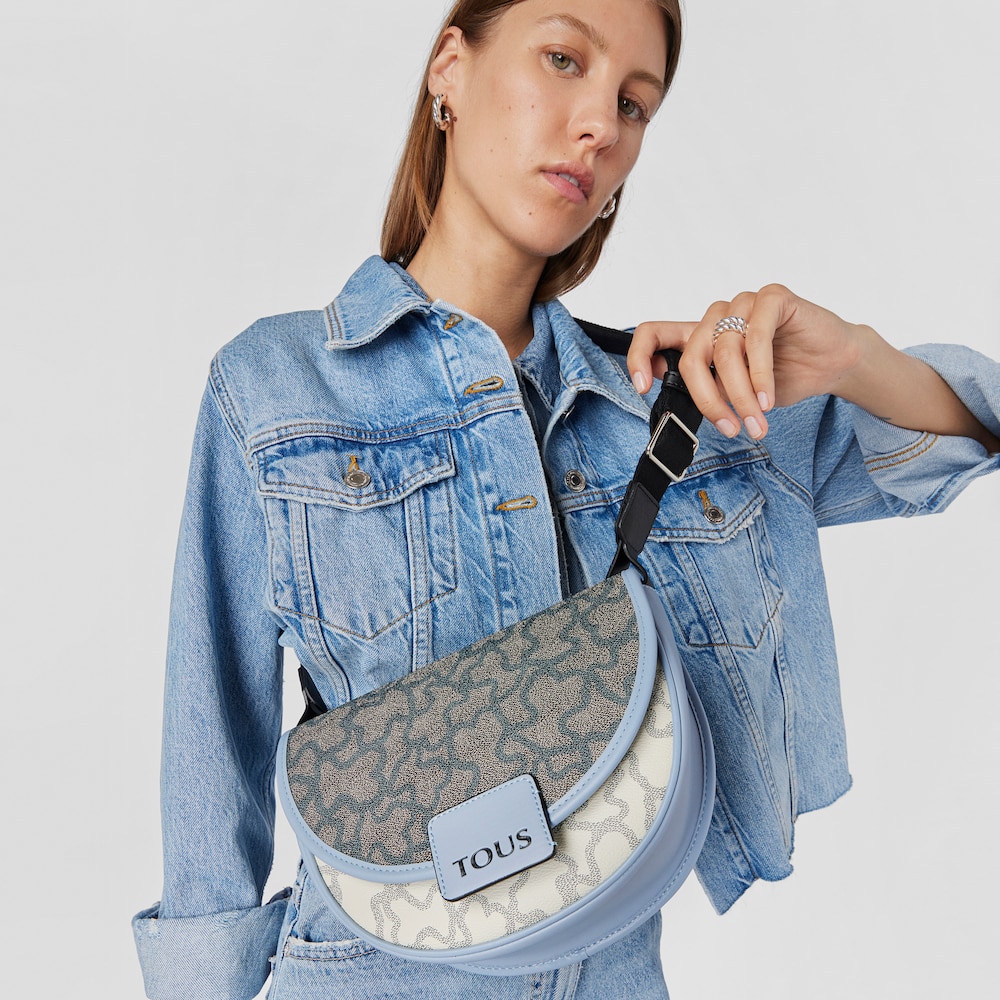 Medium beige and blue Amaya Kaos Icon Crossbody bag image number 3