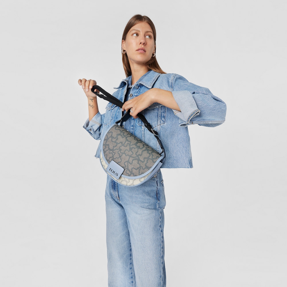Medium beige and blue Amaya Kaos Icon Crossbody bag image number 4