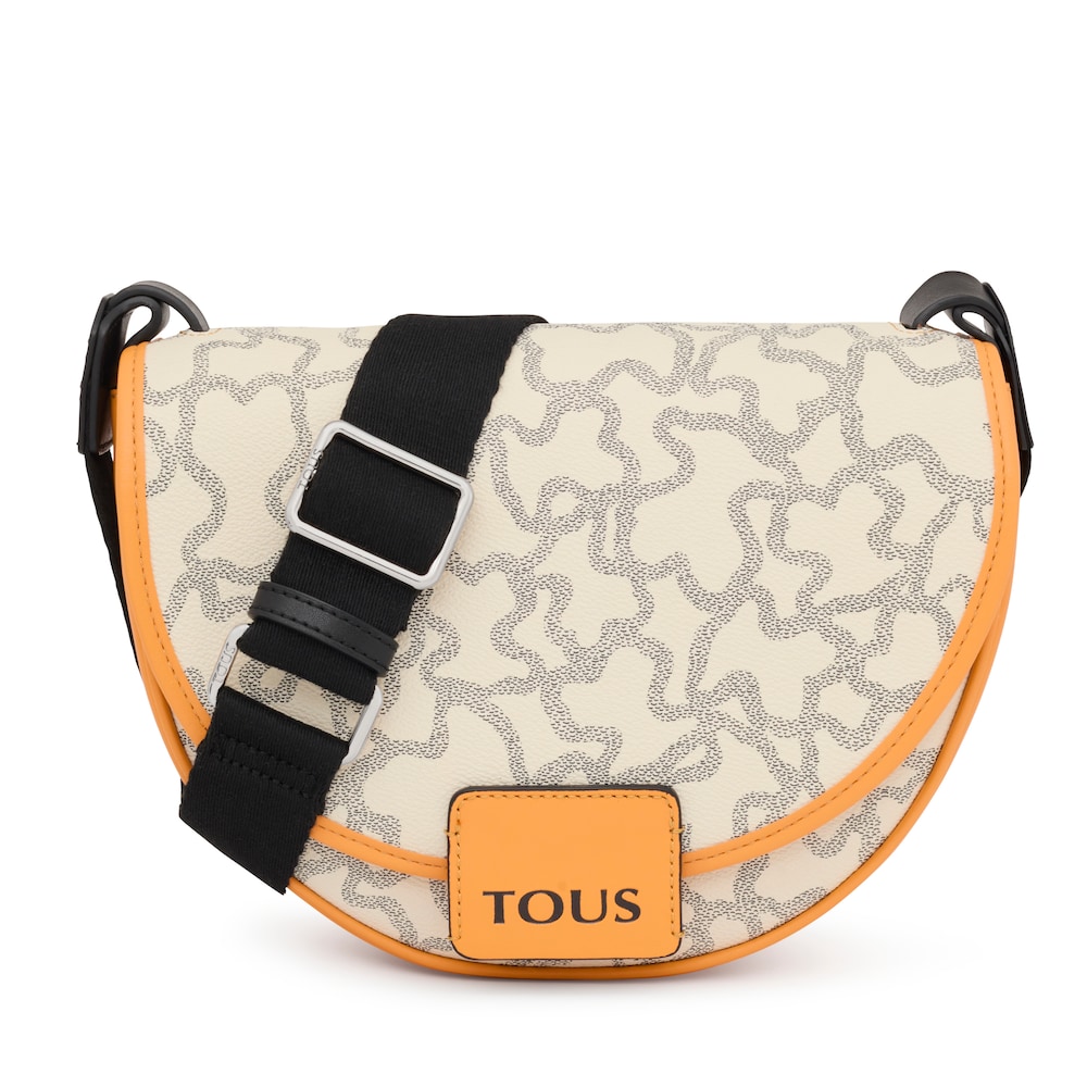 Bandolera mediana beige y mostaza Amaya Kaos Icon