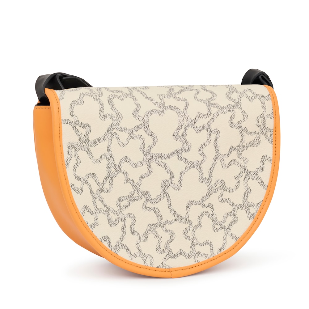 Bandolera mediana beige y mostaza Amaya Kaos Icon