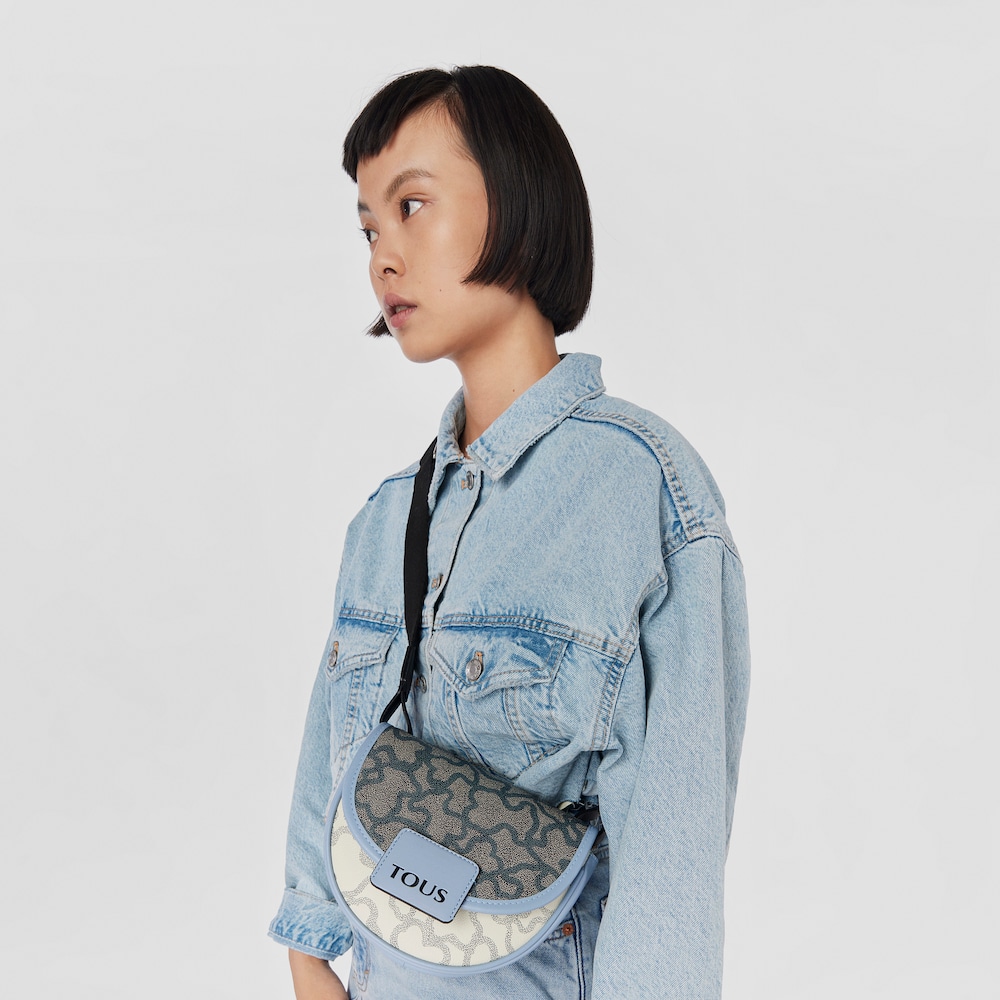 Small beige and blue Amaya Kaos Icon Crossbody bag image number 3