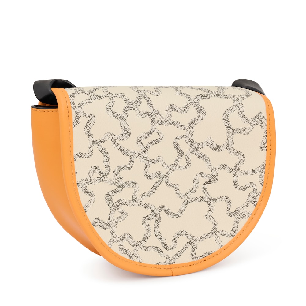 Bandolera peque&ntilde;a beige y mostaza Amaya Kaos Icon