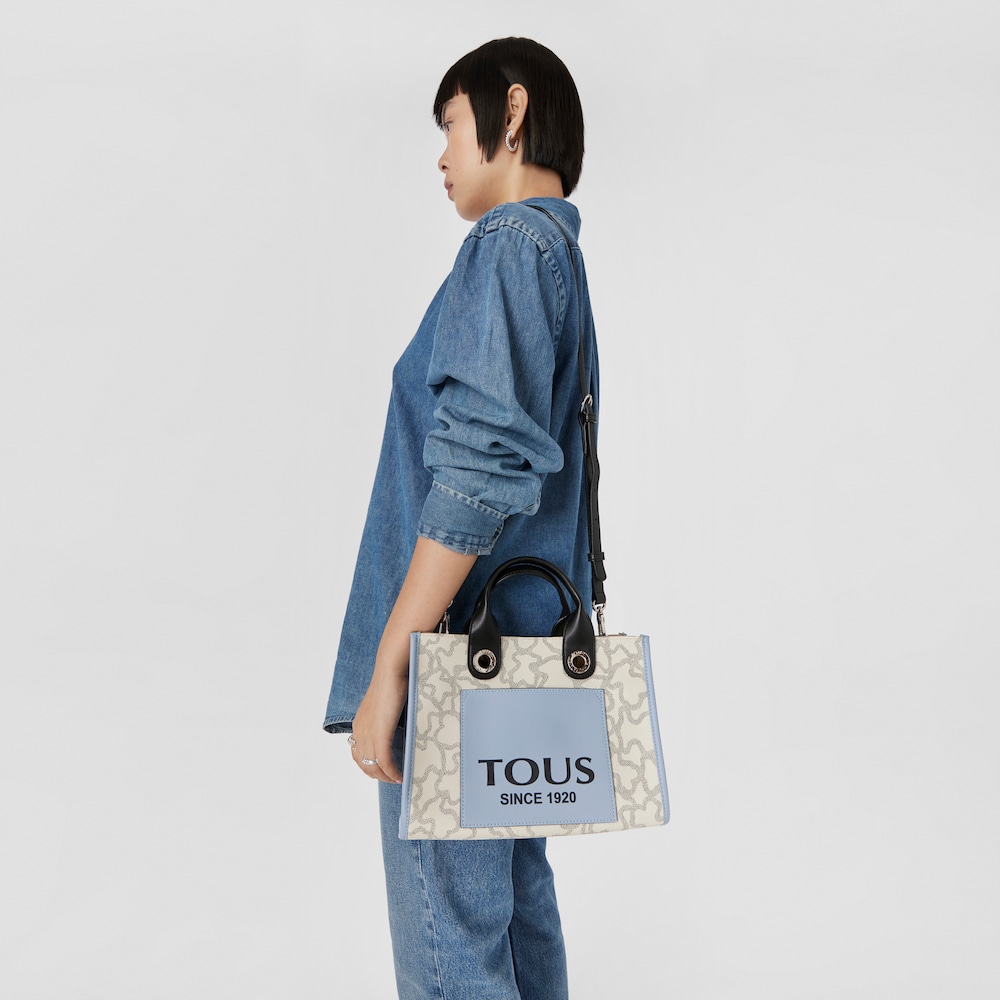 Medium beige and blue Amaya Kaos Icon Shopping bag image number 3