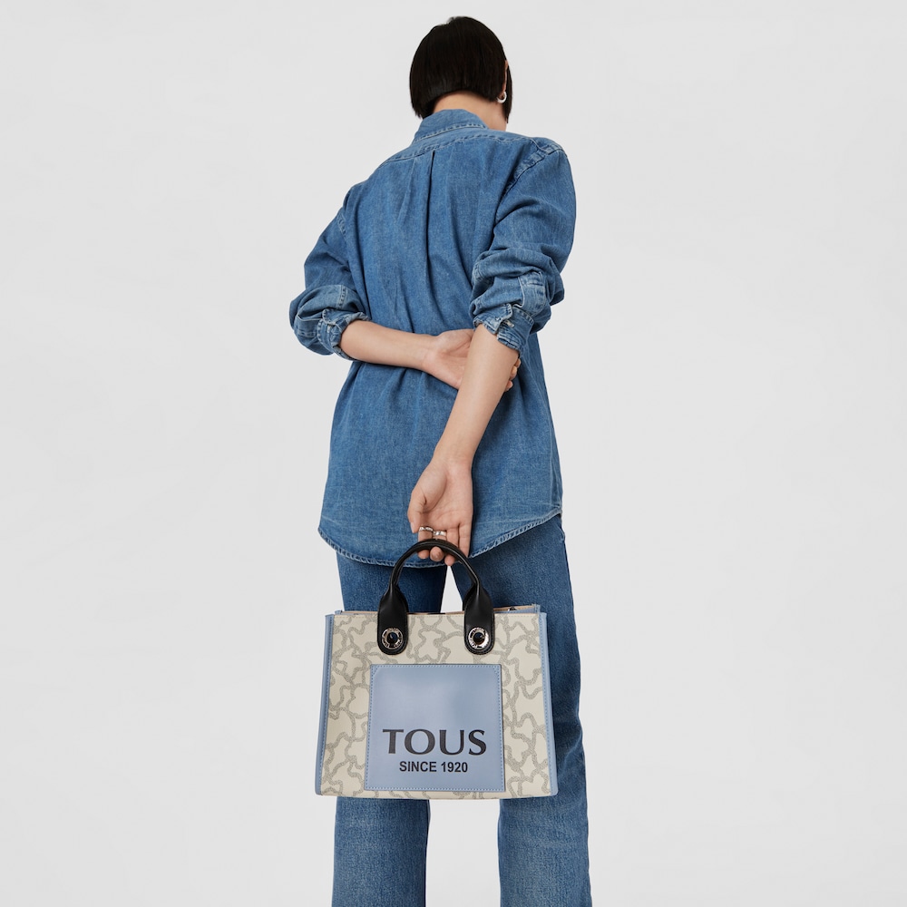 Medium beige and blue Amaya Kaos Icon Shopping bag image number 5
