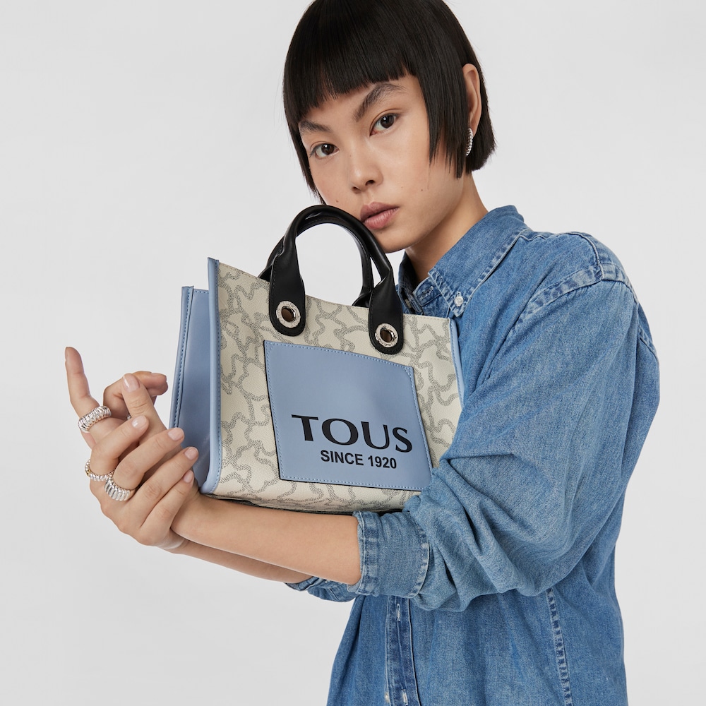 Medium beige and blue Amaya Kaos Icon Shopping bag image number 6