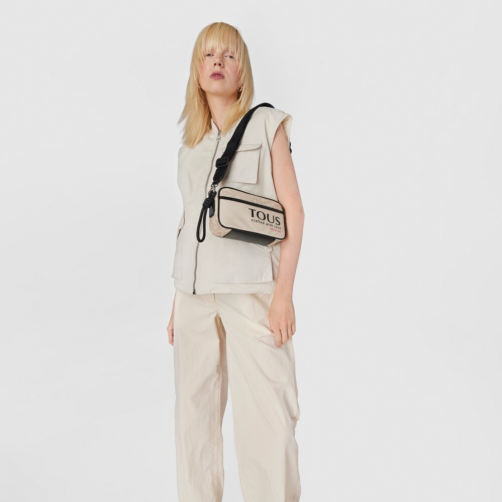 Beige nylon Kaos Mini Evolution crossbody reporter bag image number 3