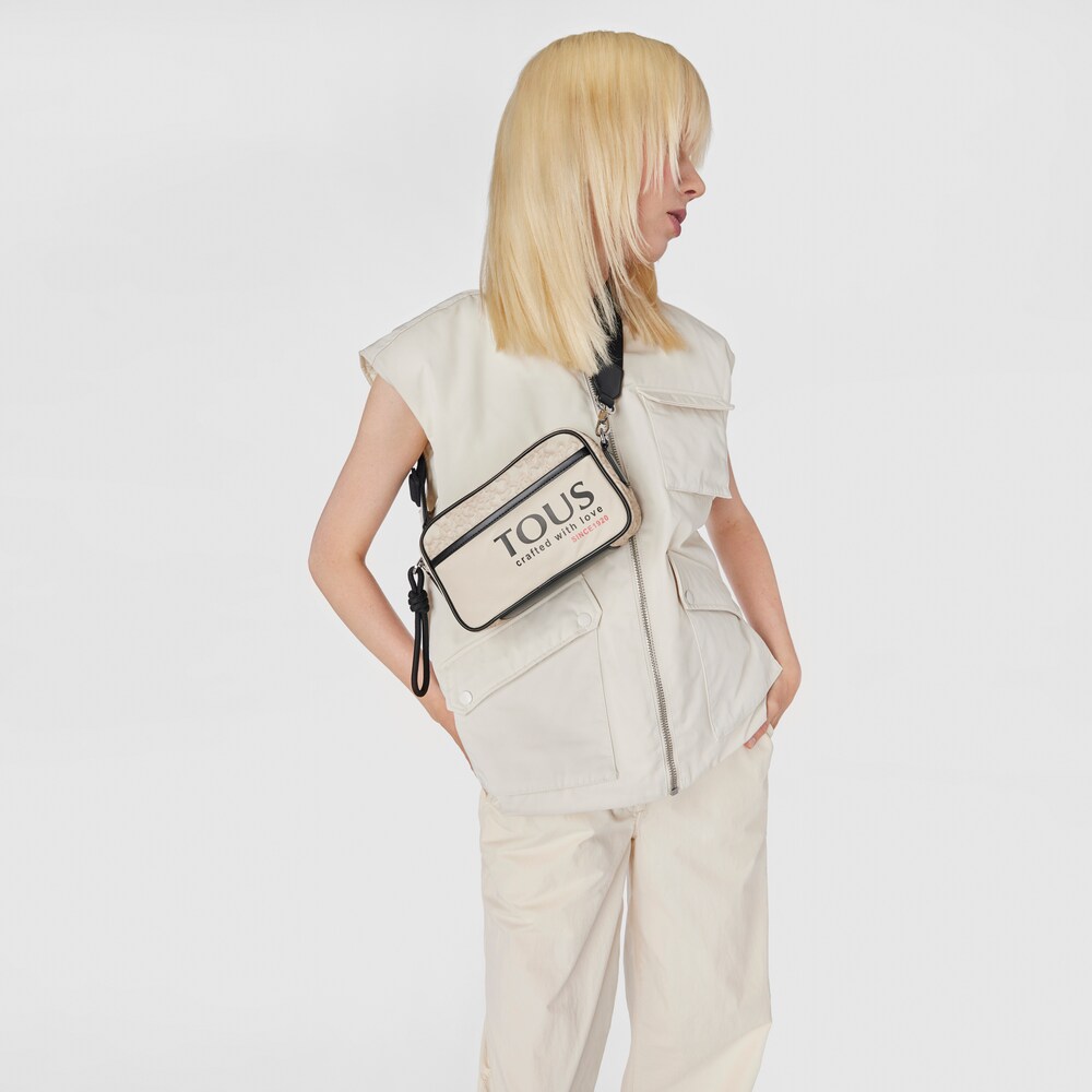 Beige nylon Kaos Mini Evolution crossbody reporter bag image number 4