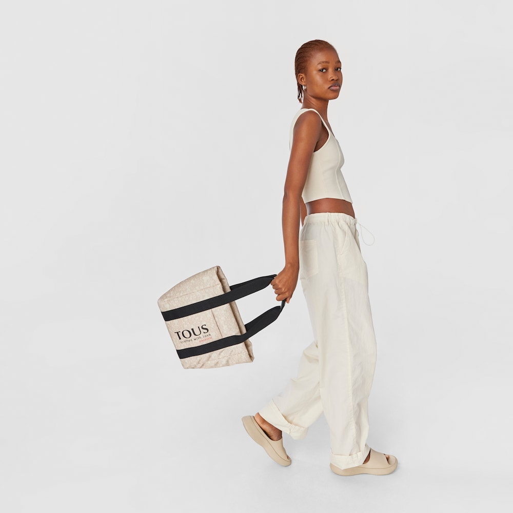 Small beige nylon Kaos Mini Evolution Tote bag image number 5