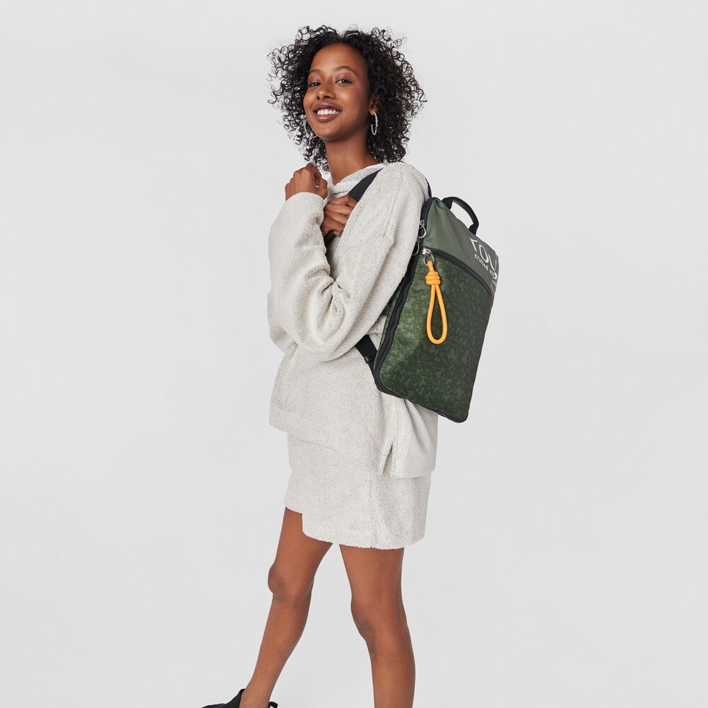 Mochila plana caqui Kaos Mini Evolution Nylon image number 3