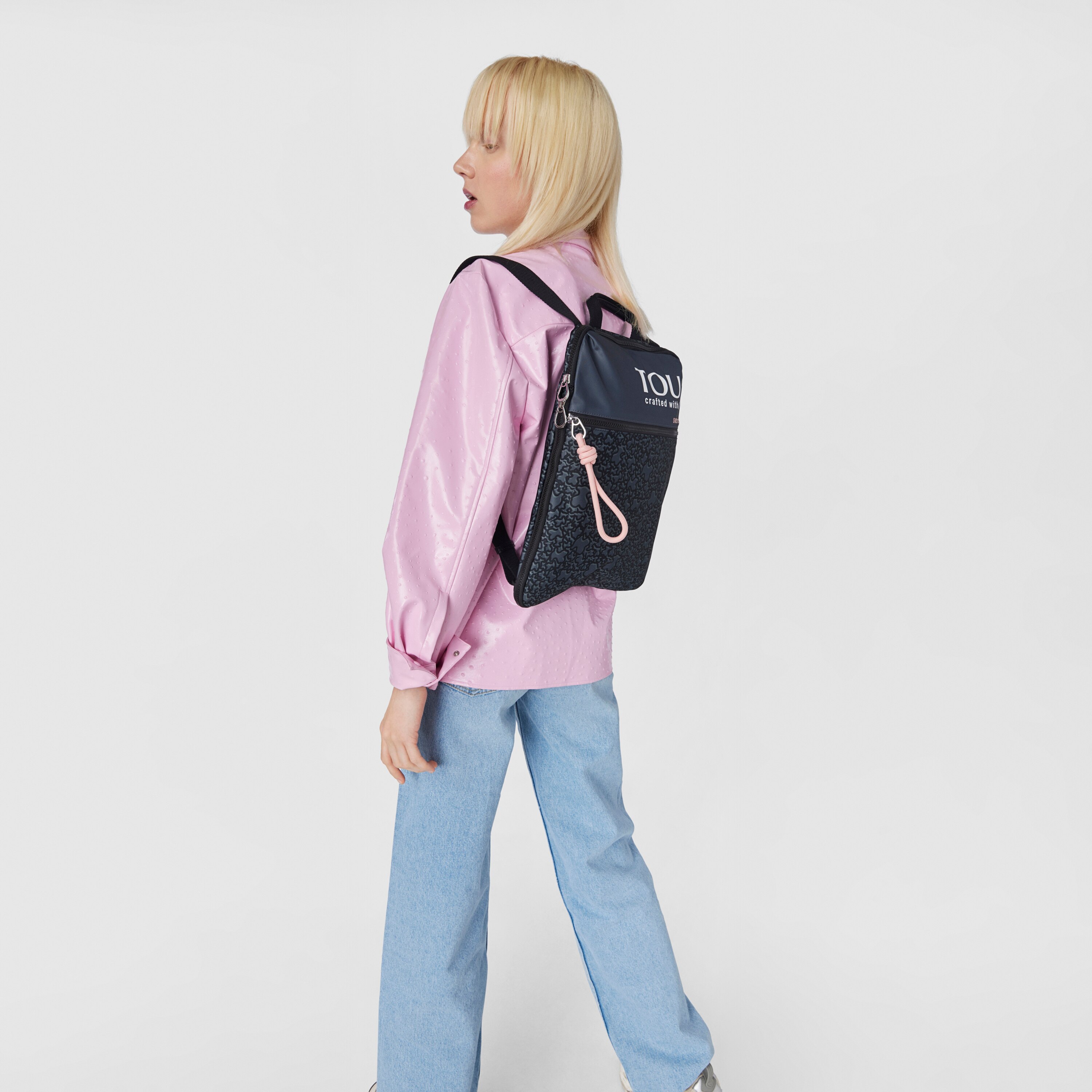 Flat black nylon Kaos Mini Evolution Backpack | TOUS