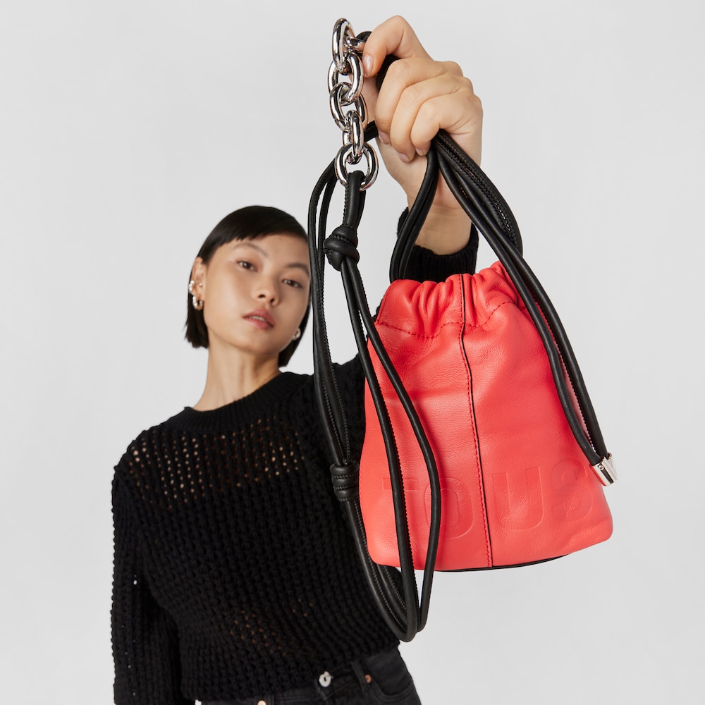 Mini bolso coral de piel TOUS Cloud