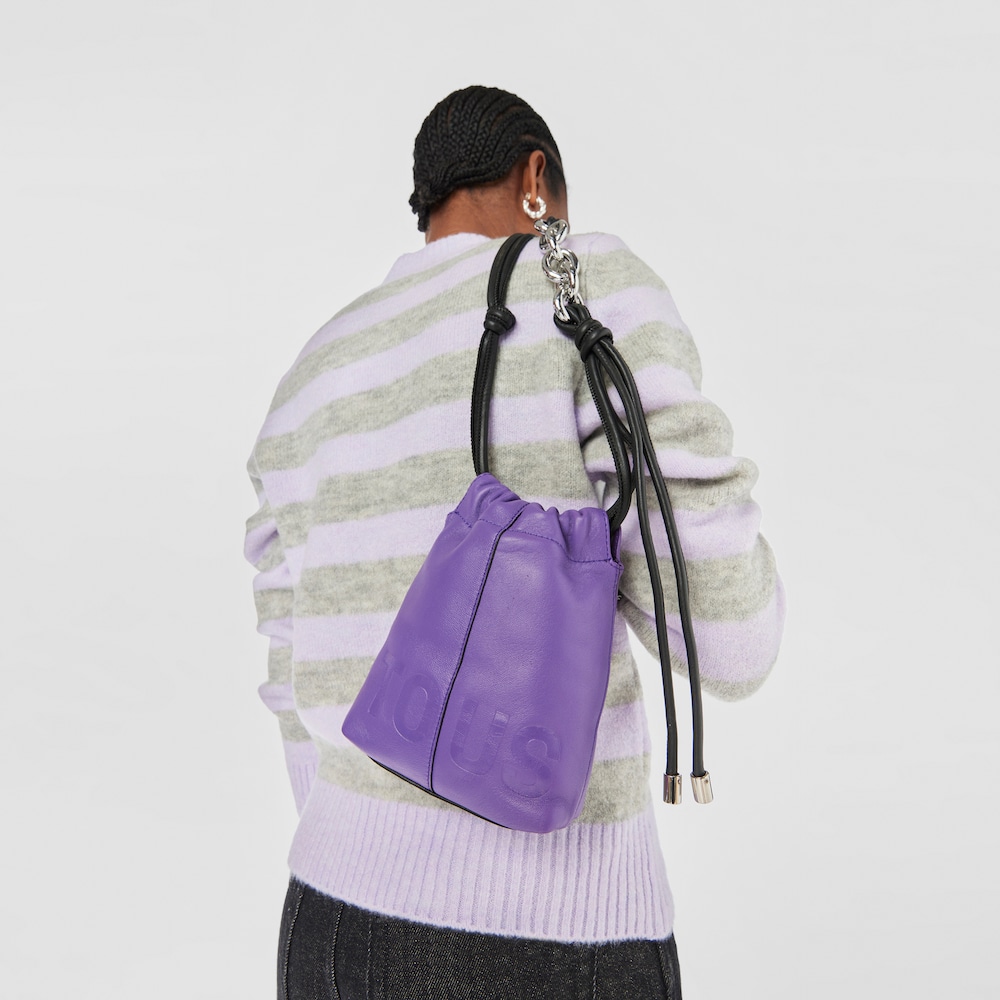 Lilac-colored leather TOUS Cloud Mini handbag image number 4