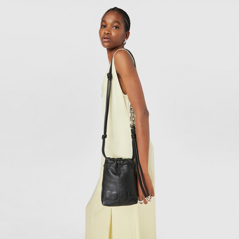 Mini bolso negro de piel TOUS Cloud image number 3