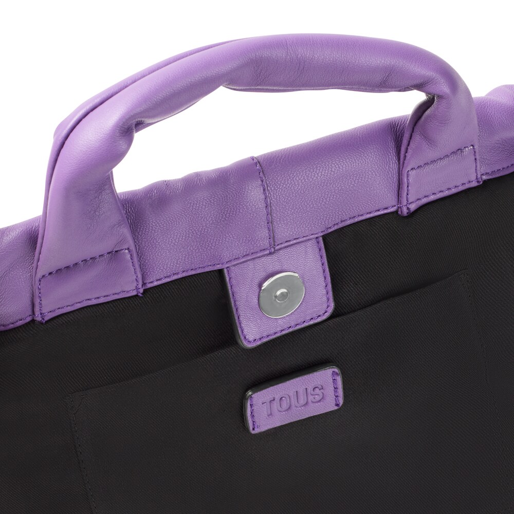 Saca mediana lila de piel TOUS Cloud