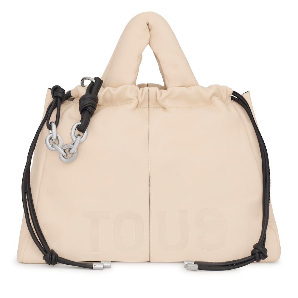 Saca grande beige de piel TOUS Cloud image number 0