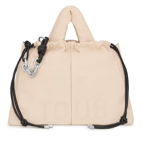 Large beige leather TOUS Cloud One-shoulder bag