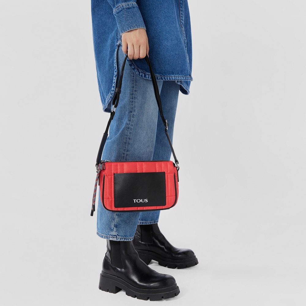 Medium coral-colored TOUS Empire Padded Crossbody bag image number 6