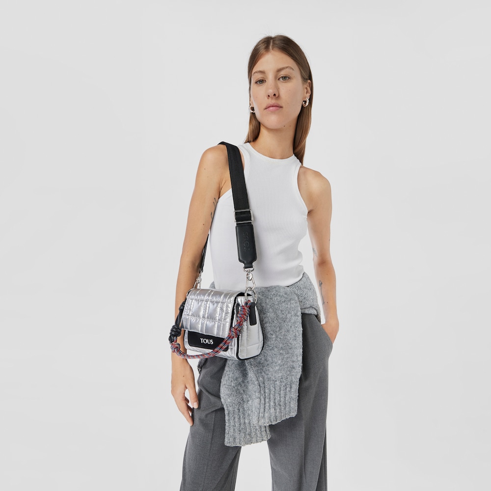 Small silver-colored TOUS Empire Padded Crossbody bag image number 4