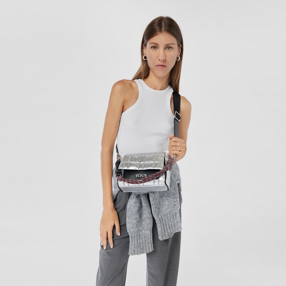 Small silver-colored TOUS Empire Padded Crossbody bag image number 7
