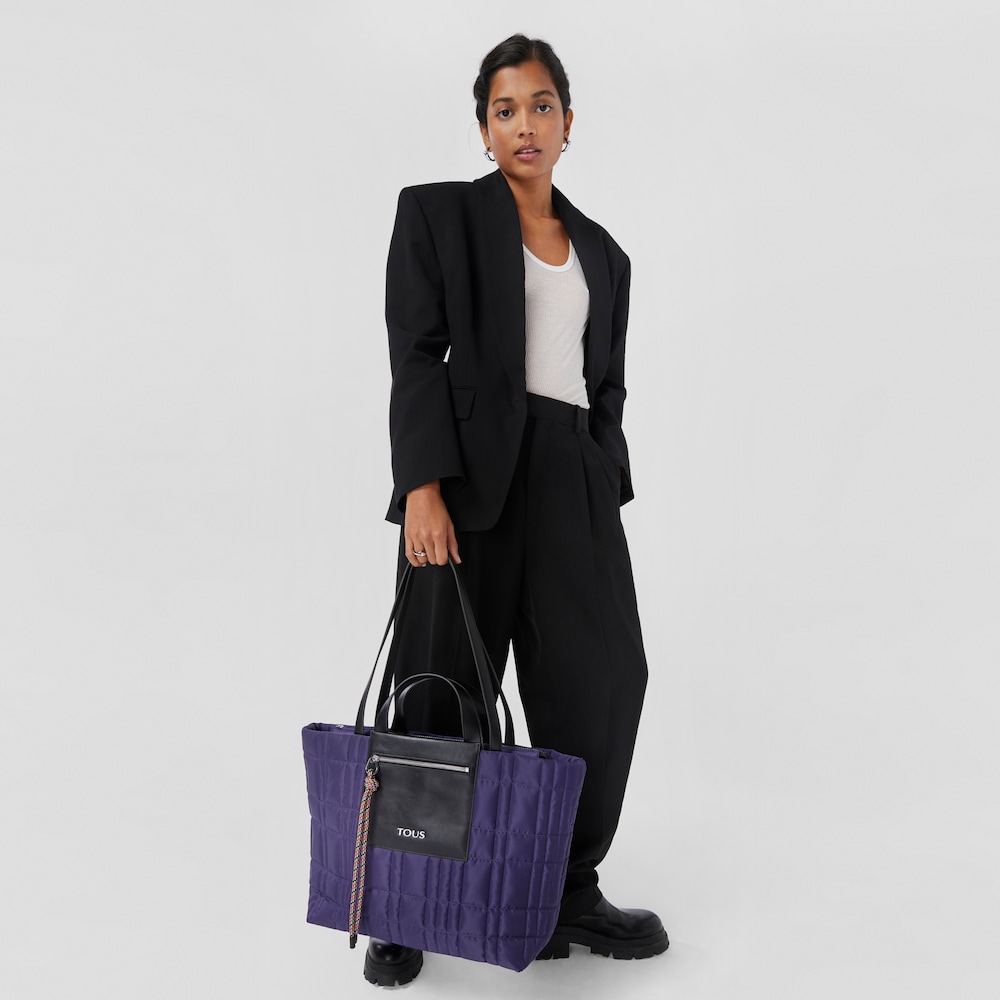 Large purple TOUS Empire Padded Tote bag image number 5