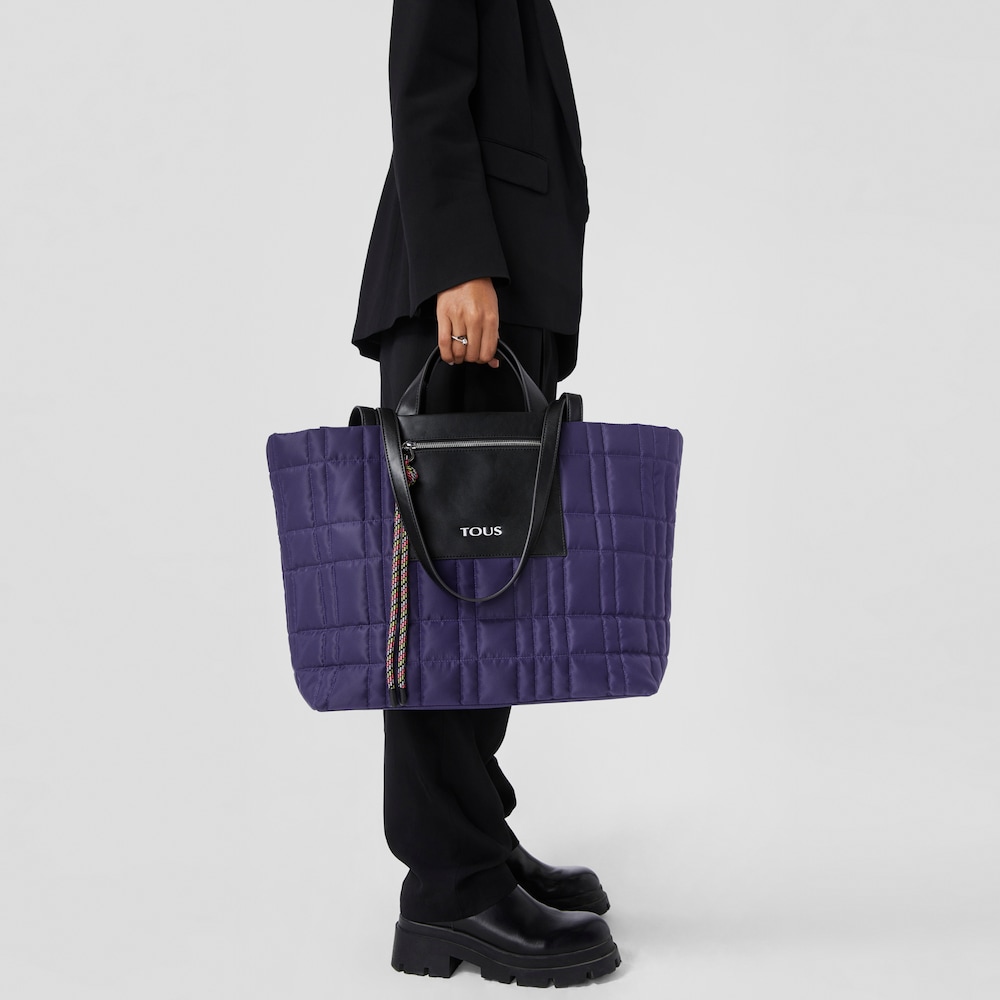 Large purple TOUS Empire Padded Tote bag image number 7