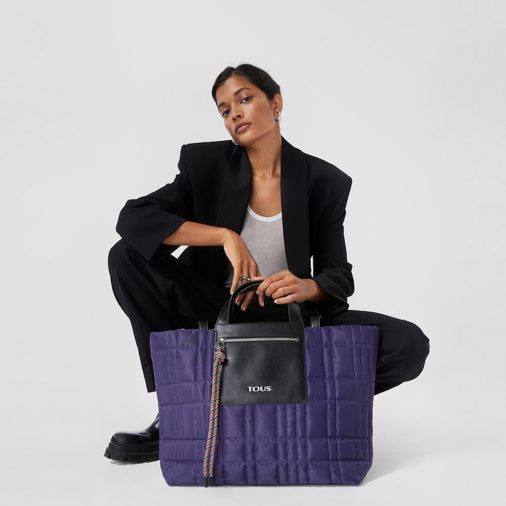 Large purple TOUS Empire Padded Tote bag image number 8