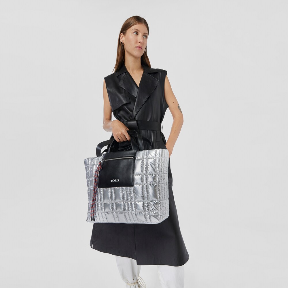 Large silver-colored TOUS Empire Padded Tote bag image number 4