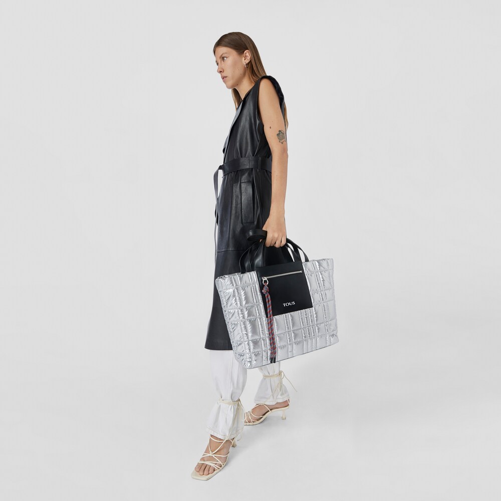 Large silver-colored TOUS Empire Padded Tote bag image number 5