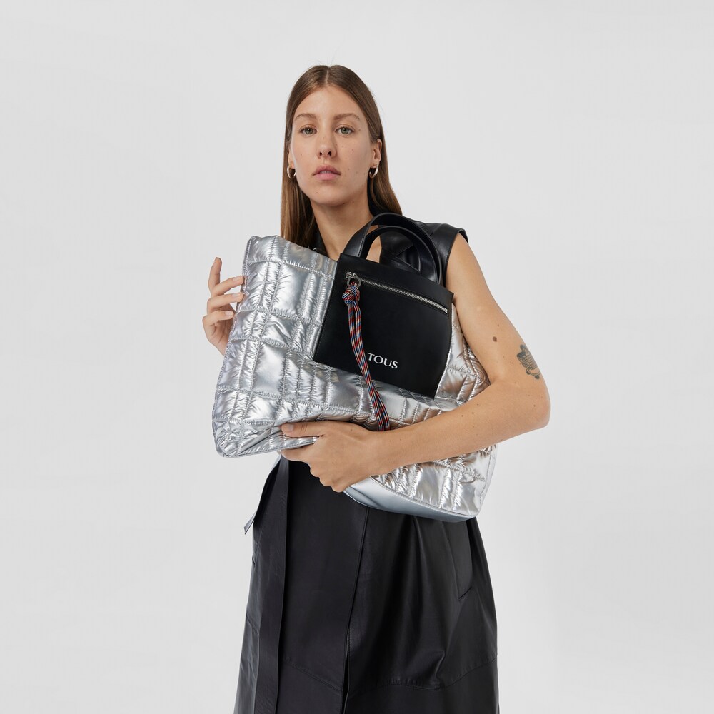 Large silver-colored TOUS Empire Padded Tote bag image number 8