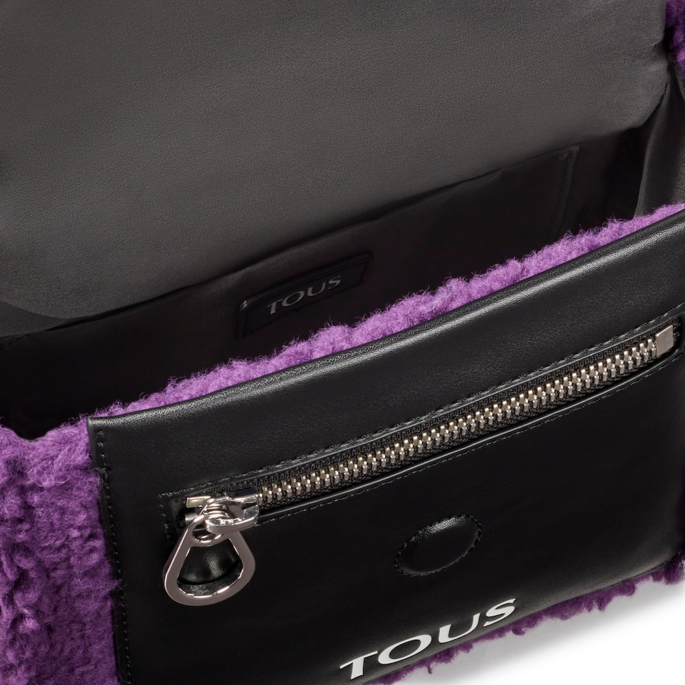 Small lilac-colored TOUS Empire Fur Crossbody bag image number 2