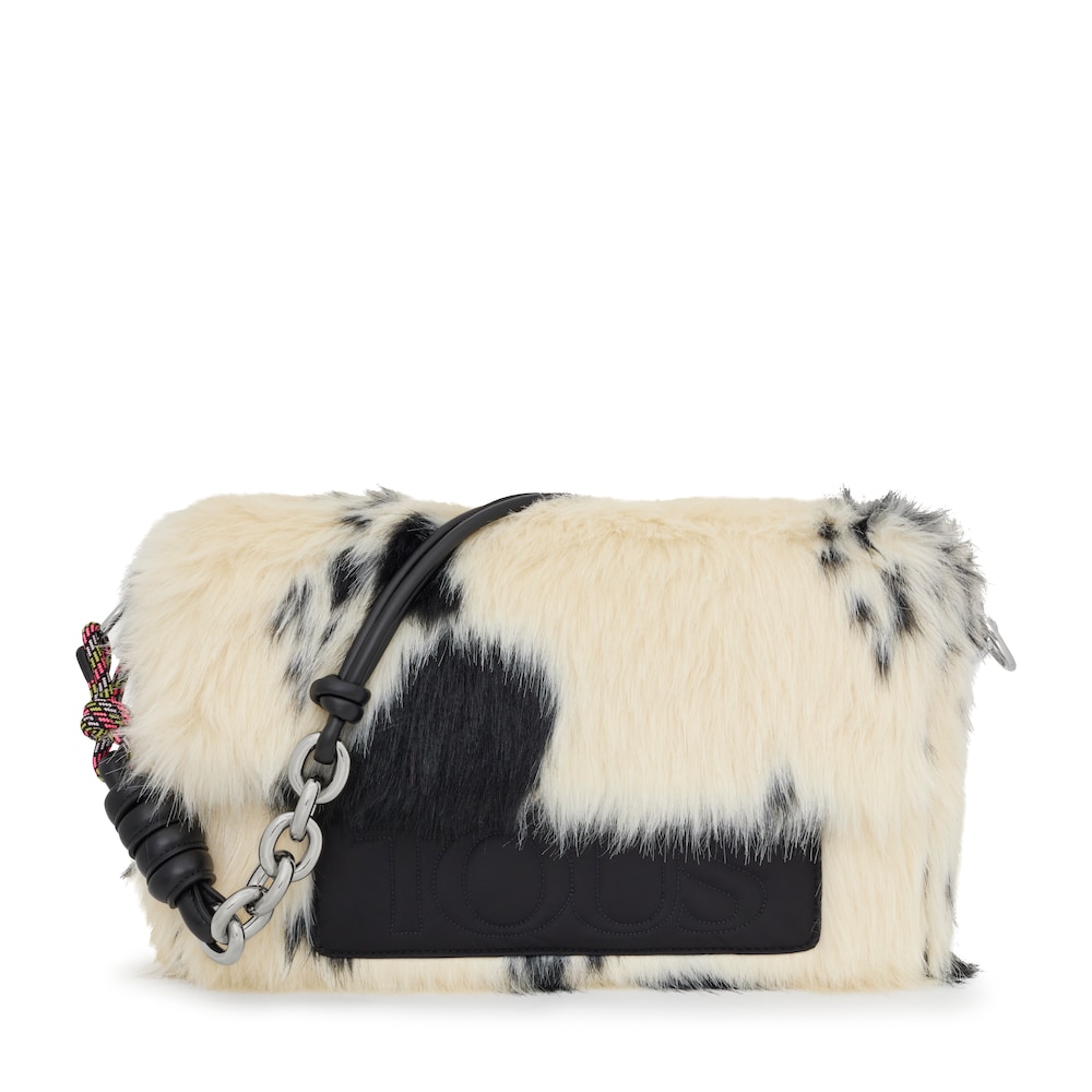 Large black and white TOUS Empire Fur Crossbody bag image number 0