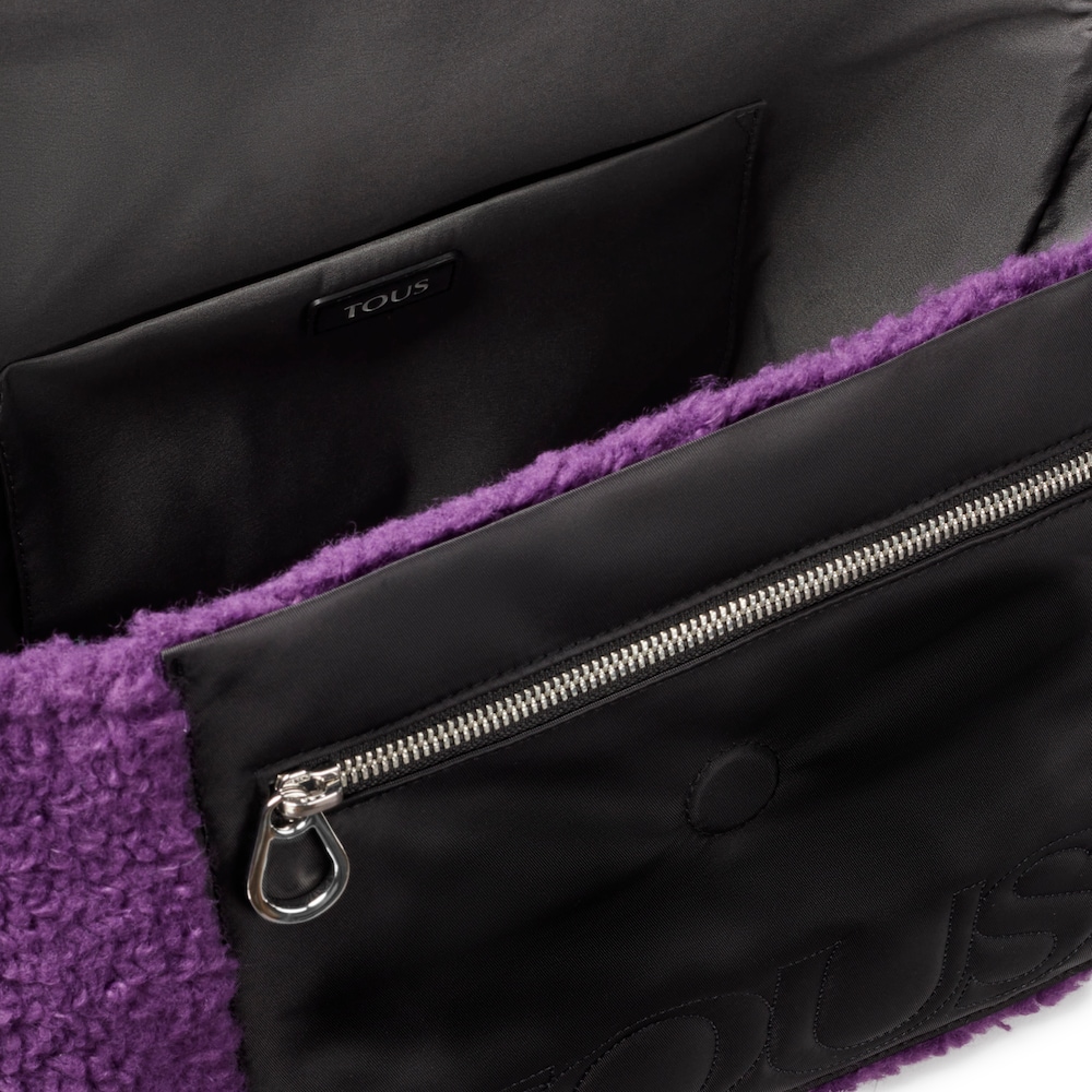 Duża liliowa torebka przez ramię TOUS Empire Fur