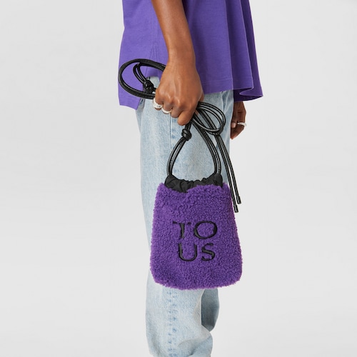 Mini bolso lila TOUS Empire Fur