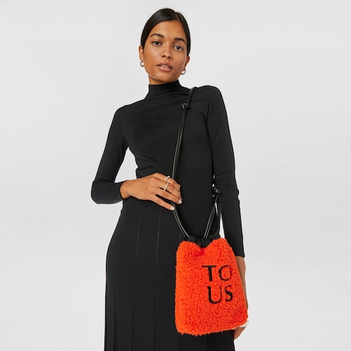 Orange TOUS Empire Fur Minibag