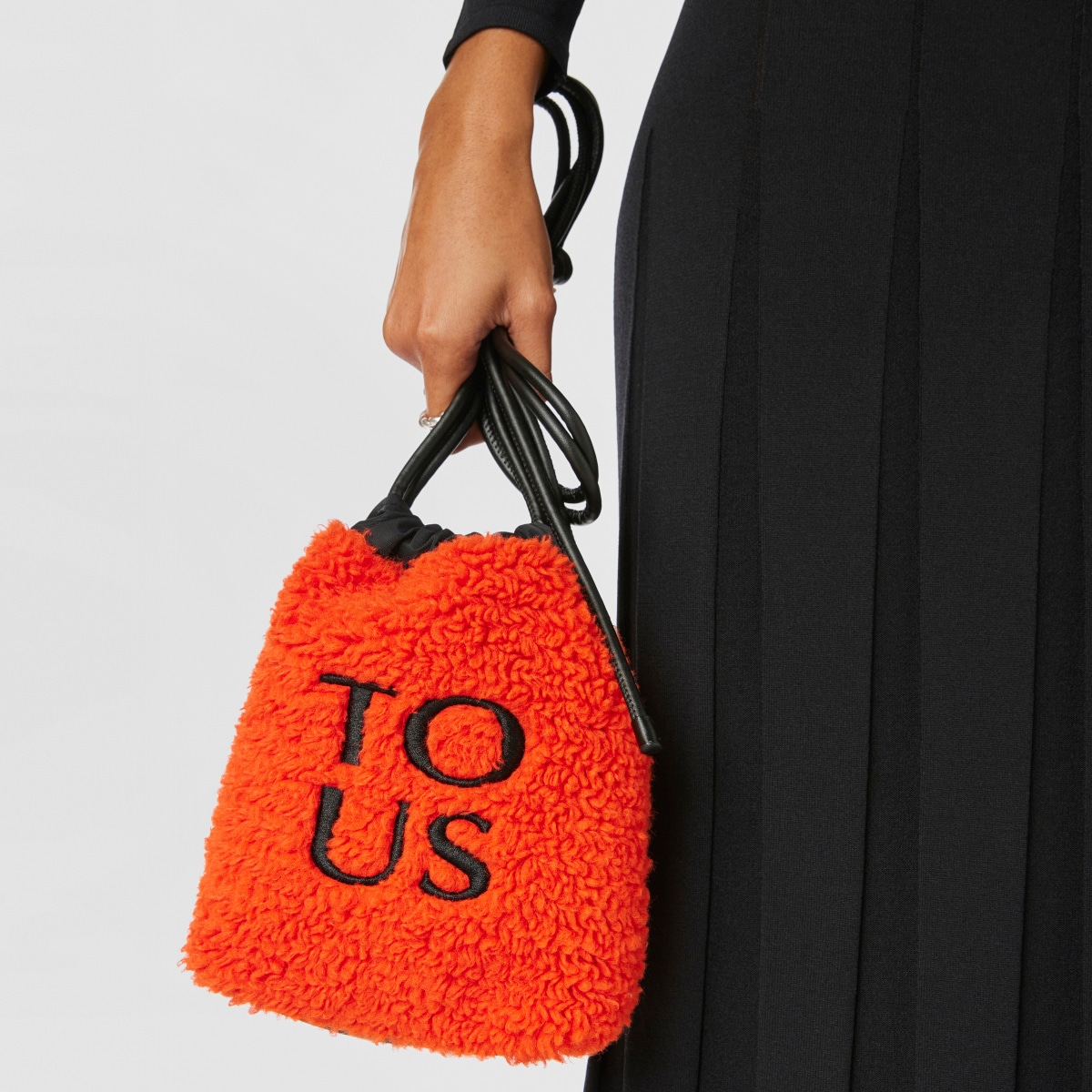 Orange TOUS Empire Fur Minibag