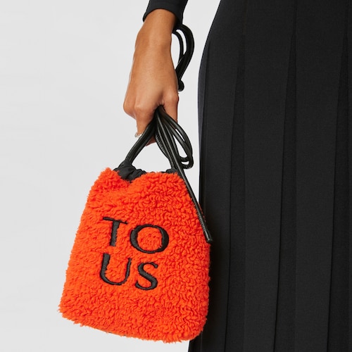 Orange TOUS Empire Fur Minibag